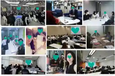 기존 가림 처리를 유지한 여러 강의·상담 활동 사진 모음